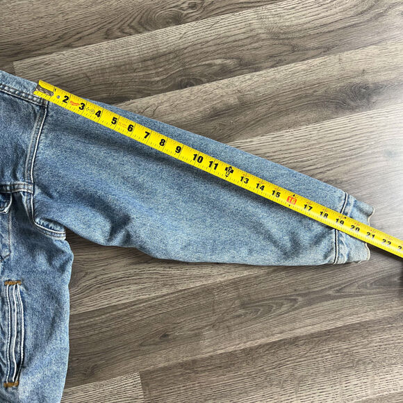 VTG Levi's Trucker Jacket Men's Small Aztec Southwest Lined Blue Denim Jean 1990 - Picture 16 of 16